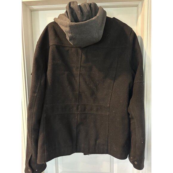 Levis Mens Black Wool Blend Field Jacket With Hood - Picture 7 of 7